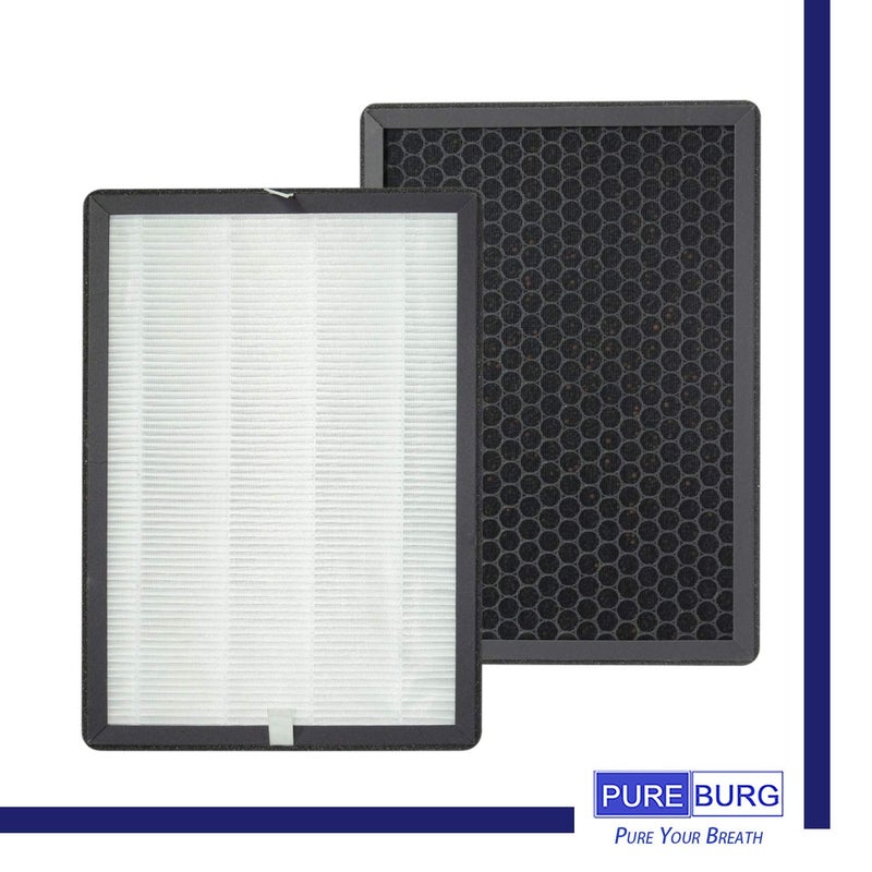 PUREBURG Replacement Filter Compatible with MOOKA KOIOS GL-FS32 & AZEUS GL-FS32 Air Purifiers,2-Pack H13 HEPA 3-Stage Filtration Activated Carbon - Image 2